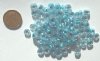 100 3x7mm Rough Cut Crystal Lined Teal Lustre Spacers